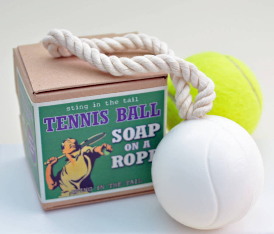 tennis ball soap on a rope by me and my sport