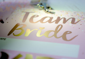 Rose Gold Team Bride Hen Party Vip Pass Lanyard Favours, 10 of 12