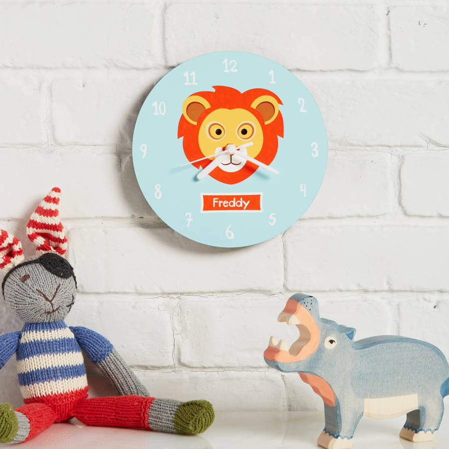 Personalised Children's Animal Bedroom Clock By coconutgrass
