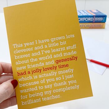 'Jolly Lovely Time' : Card For Teacher From Child, 2 of 4