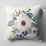 White Anemone Floral Cushion Cover With White And Blue, thumbnail 5 of 7