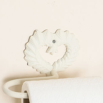 Ivory Iron Heart Wall Mounted Toilet Roll Holder, 5 of 5