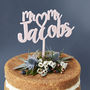 Mr And Mr Heart Surname Cake Topper, thumbnail 2 of 6