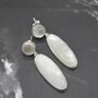 Mother Of Pearl Earrings: Doublet, White Gemstone Drop, thumbnail 5 of 6