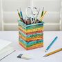 Recycled Newspaper Square Pencil Holder, thumbnail 2 of 12