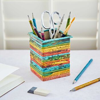 Recycled Newspaper Square Pencil Holder, 2 of 12