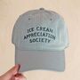 'Ice Cream Appreciation Society' Cotton Baseball Cap, thumbnail 2 of 12