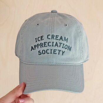 'Ice Cream Appreciation Society' Cotton Baseball Cap, 2 of 12