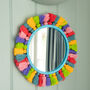 Mexican Styled Bright Mirror With Tassles, thumbnail 1 of 3
