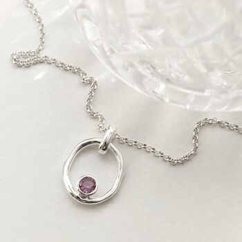 Sterling Silver Gemstone Ripple Necklace, 2 of 11