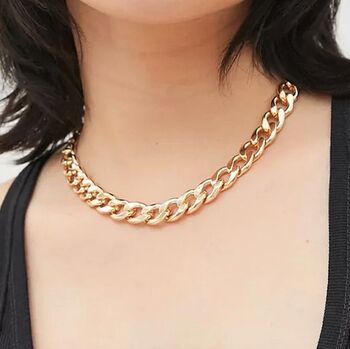 Gold Plated Faceted Curb Chain Necklace, 6 of 8