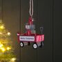 Robins And Gifts In A Cart Hanging Christmas Decoration, thumbnail 1 of 2