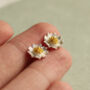 Sterling Silver Daisy Stud Earrings, thumbnail 3 of 5