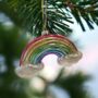 Rainbow Shaped Glass Christmas Bauble, thumbnail 1 of 4