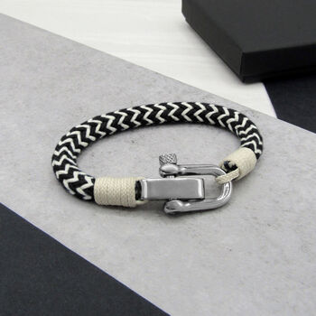 Men's Thick Nautical Shackle And Rope Bracelet, 4 of 6