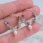 Botanical Gemstone Earrings With Pearl Drop, thumbnail 3 of 9