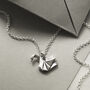 Sterling Silver Polished Origami Swan Necklace, thumbnail 1 of 8