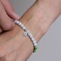 Cancer Birthstone Bracelet With Gemstones And Sterling Silver Zodiac Charm, thumbnail 1 of 4