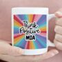 Personalised Rainbow Think Positive Gift Mug, thumbnail 2 of 3