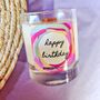 Happy Birthday Vegan Candle With Wooden Wick, thumbnail 1 of 2