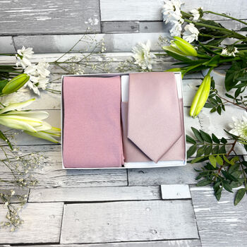 Suede Pink Wedding Tie Set, 9 of 10