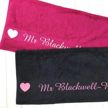 Personalised Mr And Mrs Beach Towel, 2 of 6