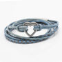 Custom Blue Wrap Memorial Bracelet For Ashes With Heart Urn, thumbnail 2 of 12