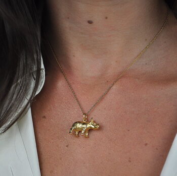 Baby Rhino Necklace Gold Plated, 3 of 4
