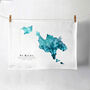 St Kilda Watercolour Map Organic Cotton Tea Towl, thumbnail 1 of 7