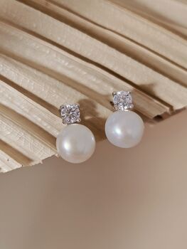 Sterling Silver Wedding Pearl Earrings, 9 of 10