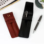 Recycled Personalised Leather Double Pen Holder, thumbnail 1 of 2