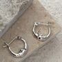 Sterling Silver Crescent Moon Face Hoops, thumbnail 1 of 9