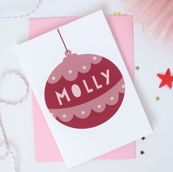 Personalised Bauble Christmas Card, 2 of 6