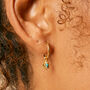 Guiding North Star Turquoise Silver/Gold Huggie Hoops, thumbnail 1 of 8