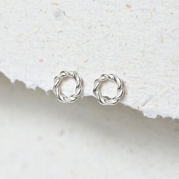 Silver Twisted Circle Studs, 4 of 5