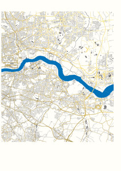 Set Of Three London Metallic Map Gold Streets, 5 of 5