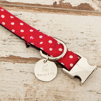 The York Red Pink White Spotty Dog Collar Bow Tie, 12 of 12