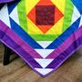 Colourful Quilt Rainbow Snail Trail Double Bed Blanket, thumbnail 10 of 10