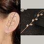 Gold Plated Leaf Ear Wrap Crawler Hook Earring, thumbnail 4 of 5