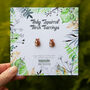 Inky Squirrel Tiny Stud Birch Earrings, thumbnail 6 of 8