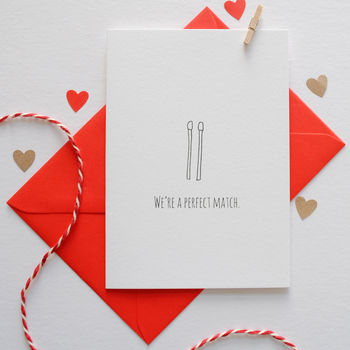 'We're A Perfect Match' Valentines Card, 3 of 4