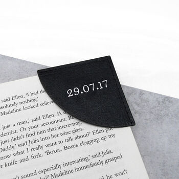 Handmade Personalised Leather Corner Date Bookmark, 3 of 9