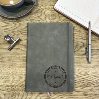 Personalised Faux Leather Teacher Notebook, 3 of 4