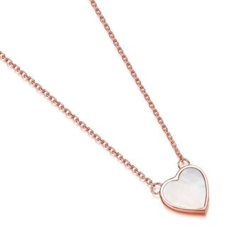 Personalised 18 K Rose Gold Plated Pearl Heart Necklace, 9 of 10