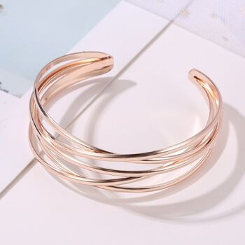 Chunky Gold Plated Multi Strand Bangle, 4 of 9