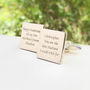 Personalised Cufflinks With Engraved Message, thumbnail 1 of 2