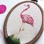 Flamingo Embroidery Hoop, thumbnail 1 of 7