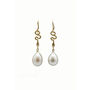 Snake And Pearl Earrings, thumbnail 2 of 6