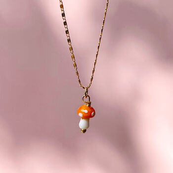 Glass Mushroom Gold Plated Necklace, 5 of 11