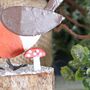 Robin With Mistletoe And Toadstool Christmas Block, thumbnail 4 of 5